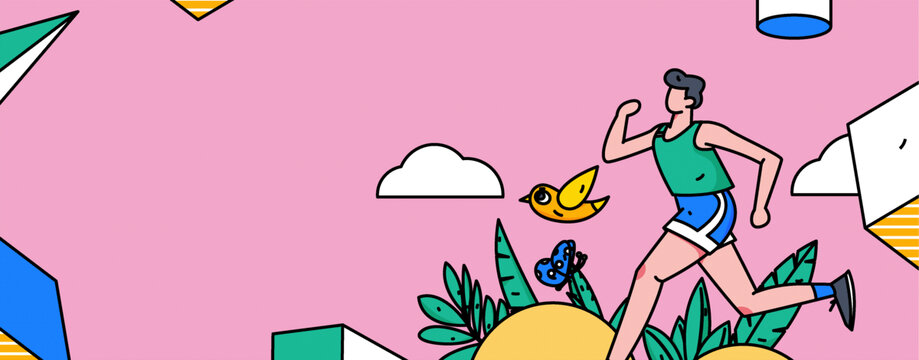 跑步矢量插畫