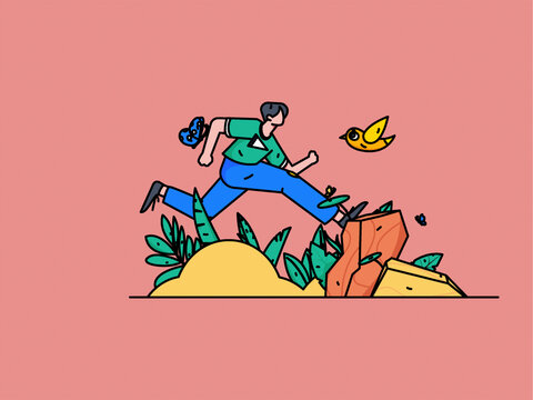 跑步矢量插畫