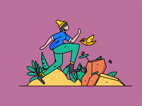 跑步矢量插畫