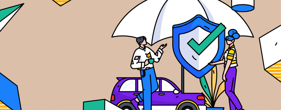 汽車保險矢量插畫