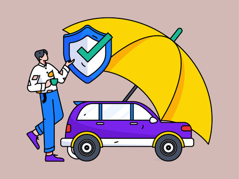 汽車保險矢量插畫