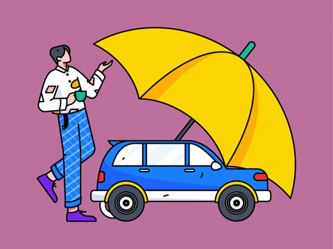 汽車保險矢量插畫