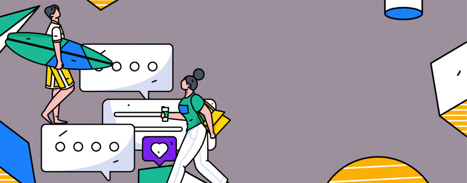 社交矢量插畫