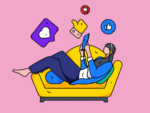 社交矢量插畫