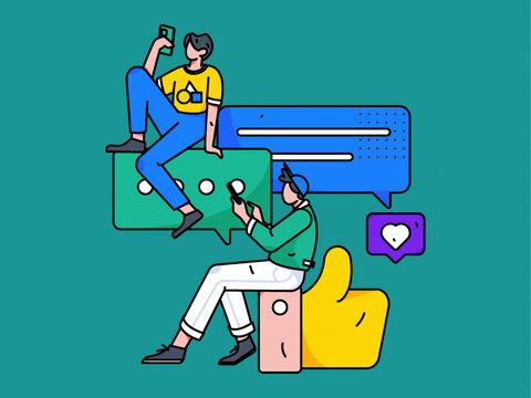 社交矢量插畫