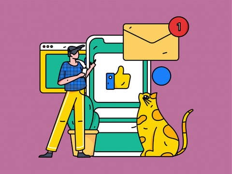 社交矢量插畫
