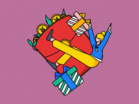 運(yùn)營(yíng)拉新矢量插畫