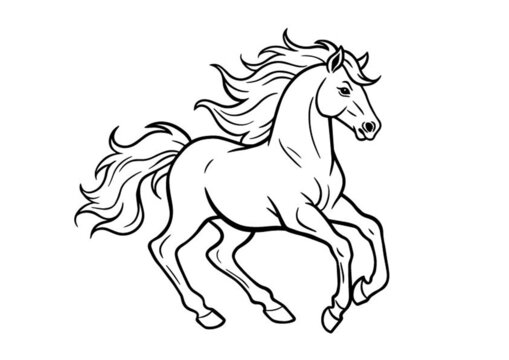 馬線稿矢量圖