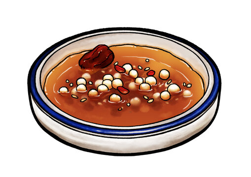 碗中美味養(yǎng)生甜湯插畫