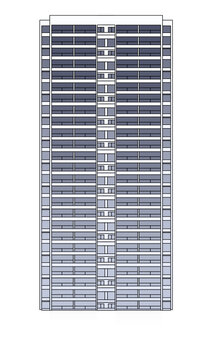 現(xiàn)代高層住宅建筑立面圖