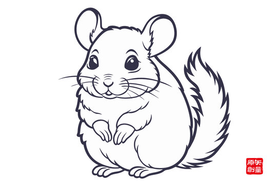 可愛卡通小松鼠插畫