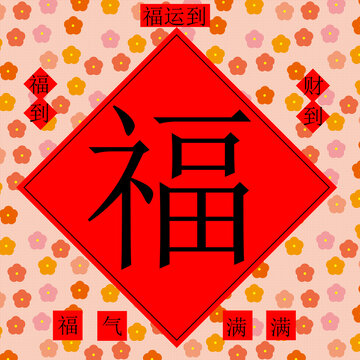 喜慶福字新春裝飾圖案