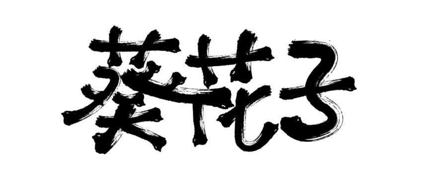 毛筆書法葵花瓜子