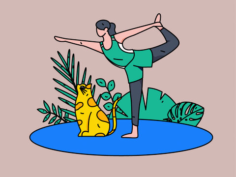 瑜伽矢量插畫