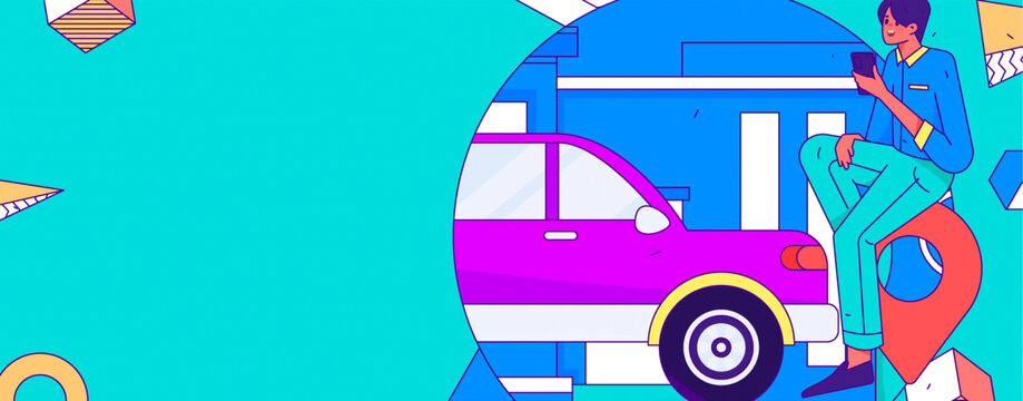 出行矢量插畫