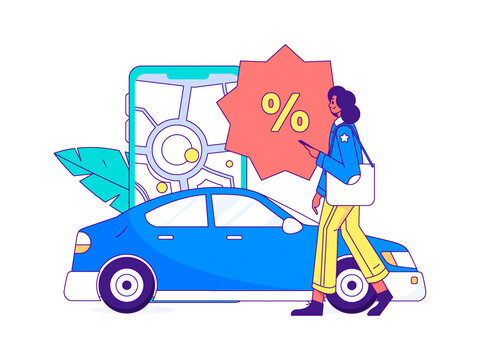 打車出行矢量插畫