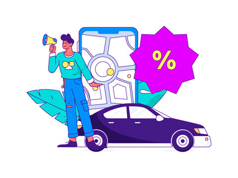 打車出行矢量插畫