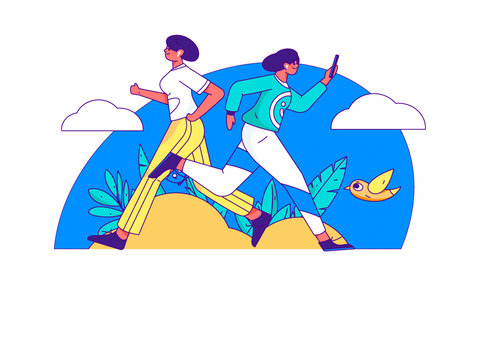跑步矢量插畫