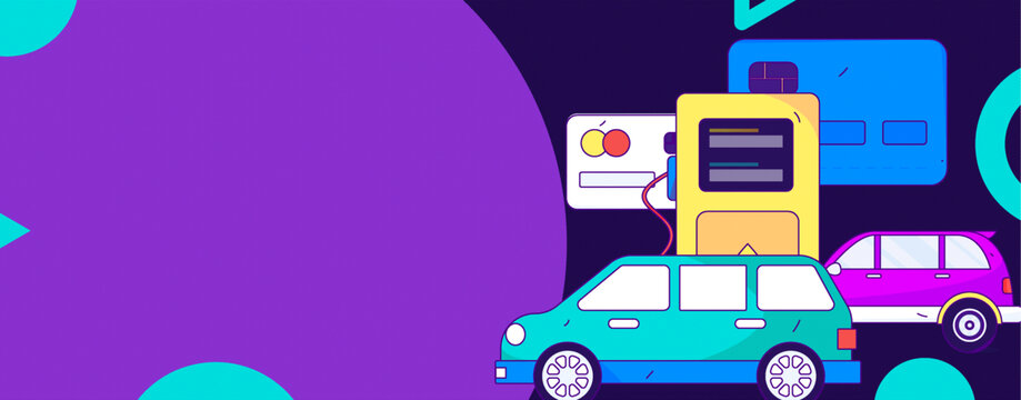 汽車加油矢量插畫