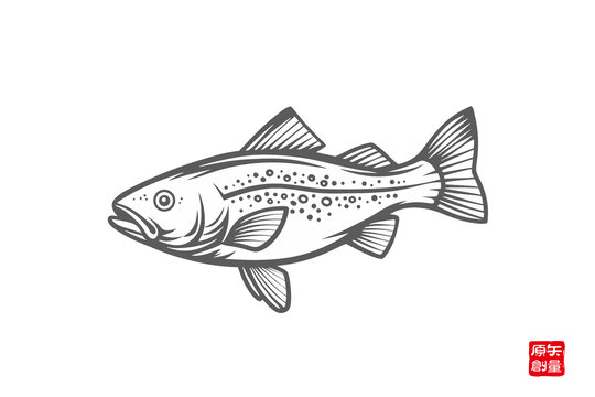 簡約手繪風(fēng)格魚類圖案
