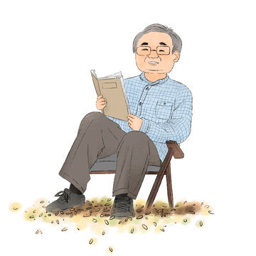 看書的老人