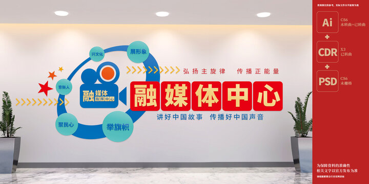 融媒體中心文化墻