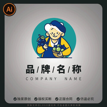 水果男孩形象品牌標志設計