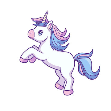 可愛卡通獨(dú)角小馬形象