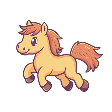 棕色小馬Q版卡通圖案