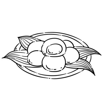 清明卡通可愛食物青團(tuán)簡(jiǎn)筆插畫