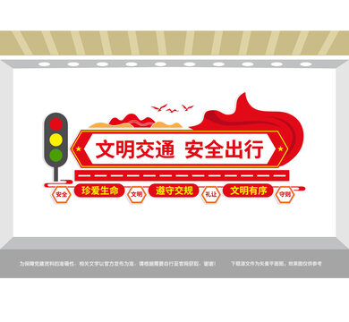 文明交通安全出行交警宣傳墻