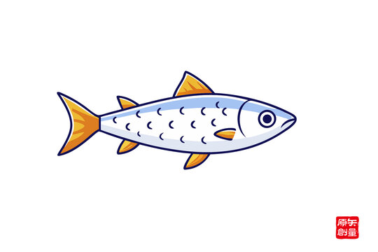 卡通風(fēng)格的可愛小魚插畫