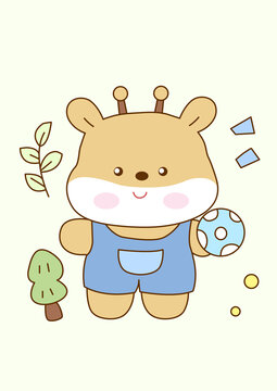 卡通小鹿印花圖案