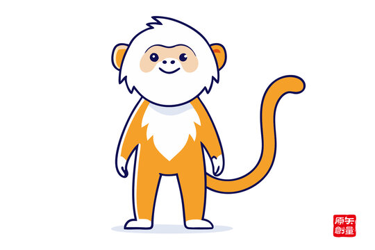 可愛卡通猴子形象插畫