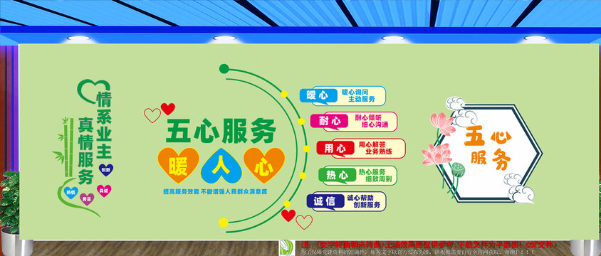 五心服務(wù)文化墻