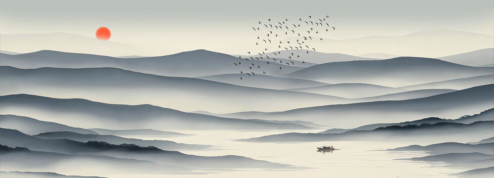 水墨山水畫
