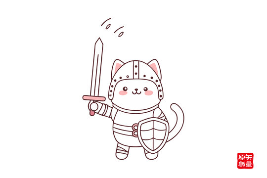 可愛(ài)貓咪化身小騎士