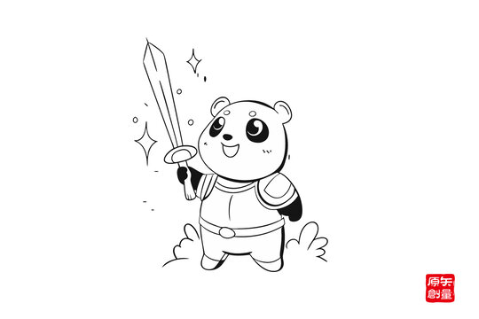 持劍熊貓小勇士