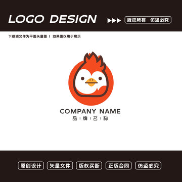 卡通炸雞logo標(biāo)志