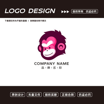 卡通猴子logo標(biāo)志