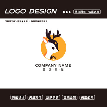 卡通鹿logo標(biāo)志