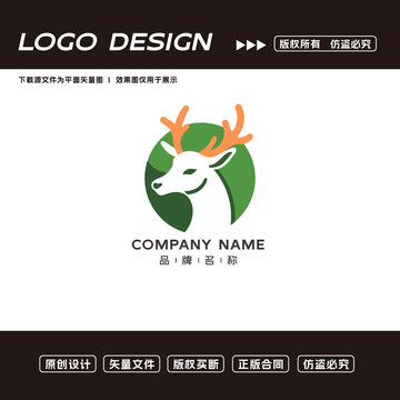 卡通鹿logo標(biāo)志