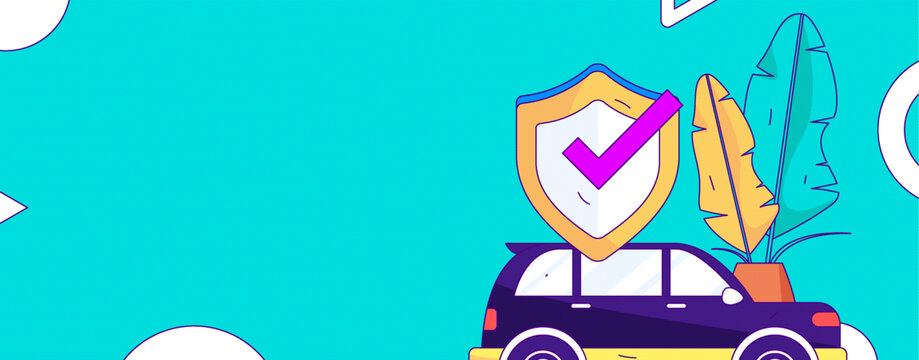 汽車保險(xiǎn)矢量插畫