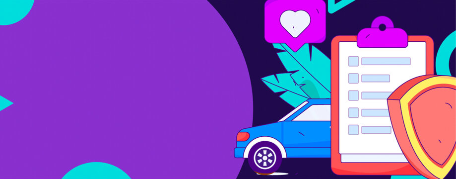 汽車保險(xiǎn)矢量插畫