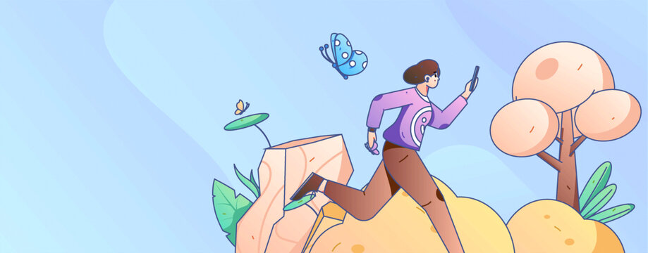 跑步矢量插畫
