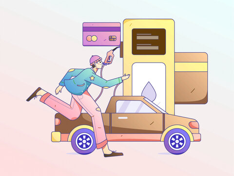 加油卡矢量插畫
