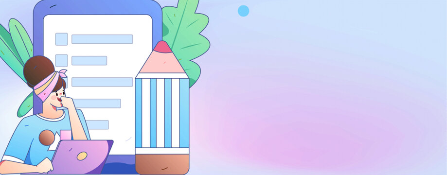問(wèn)卷矢量插畫