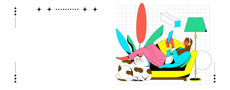 居家矢量插畫