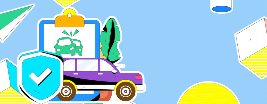 汽車保險矢量插畫