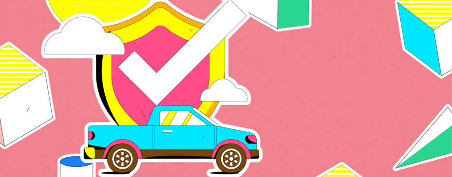 汽車保險矢量插畫